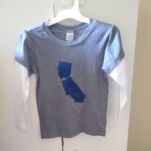 Gray and Blue Kids Shirt